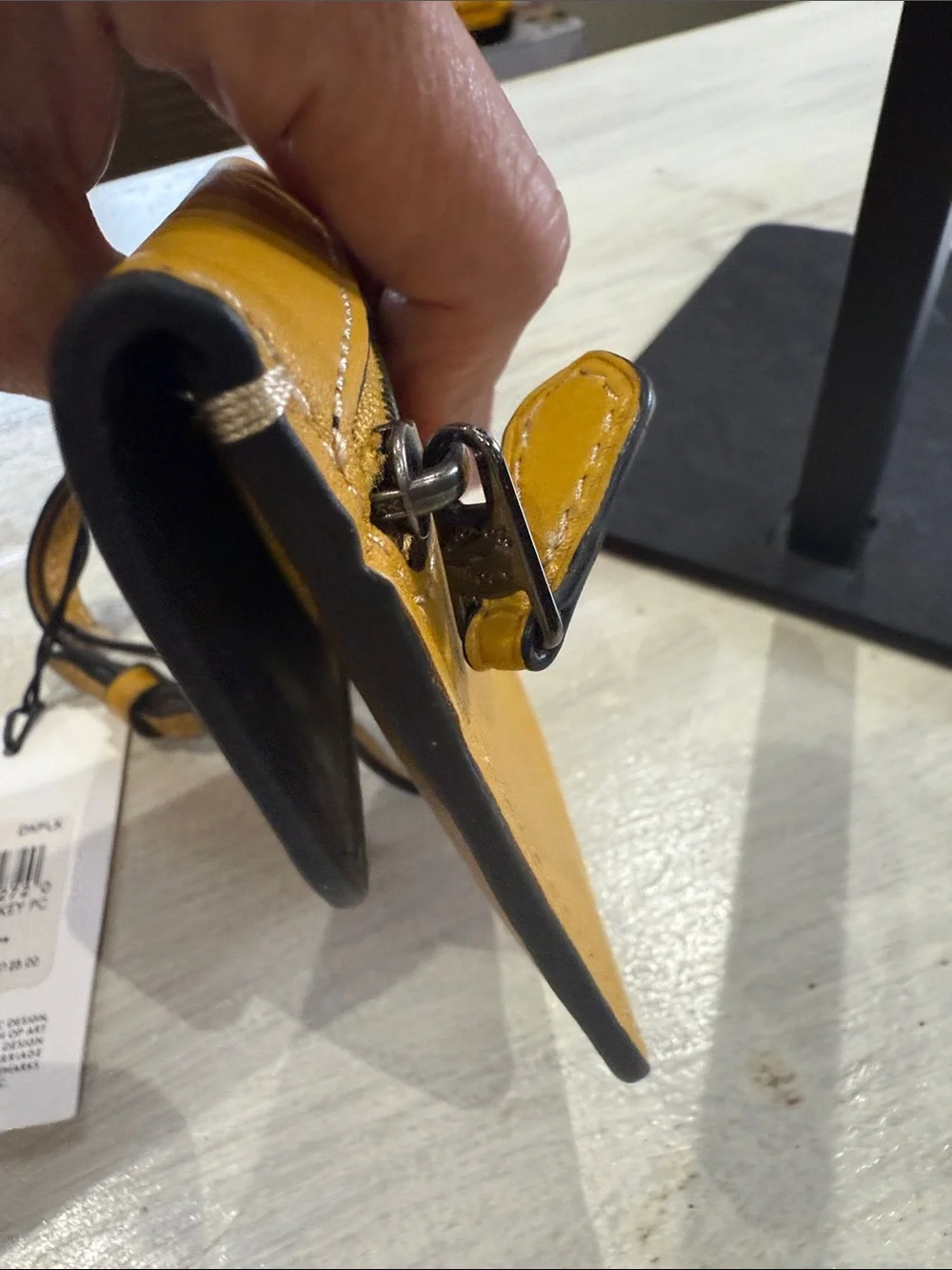 Coach Disney X Mustard Yellow Leather Mickey Wristlet